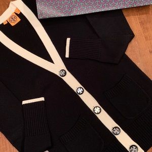 Tory Burch sweater in black and ivory